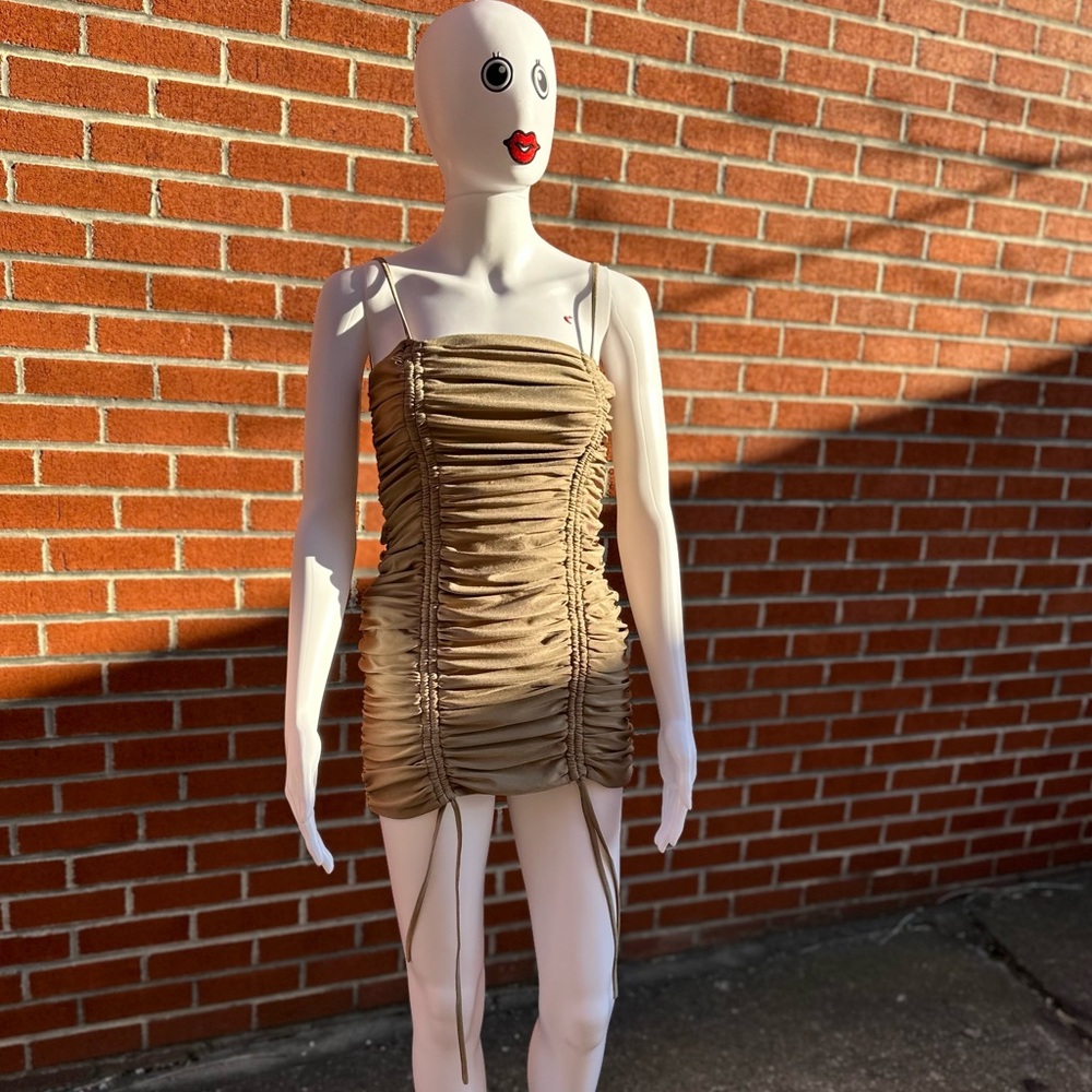 Womens Tiger Mist Ruched mini Dress